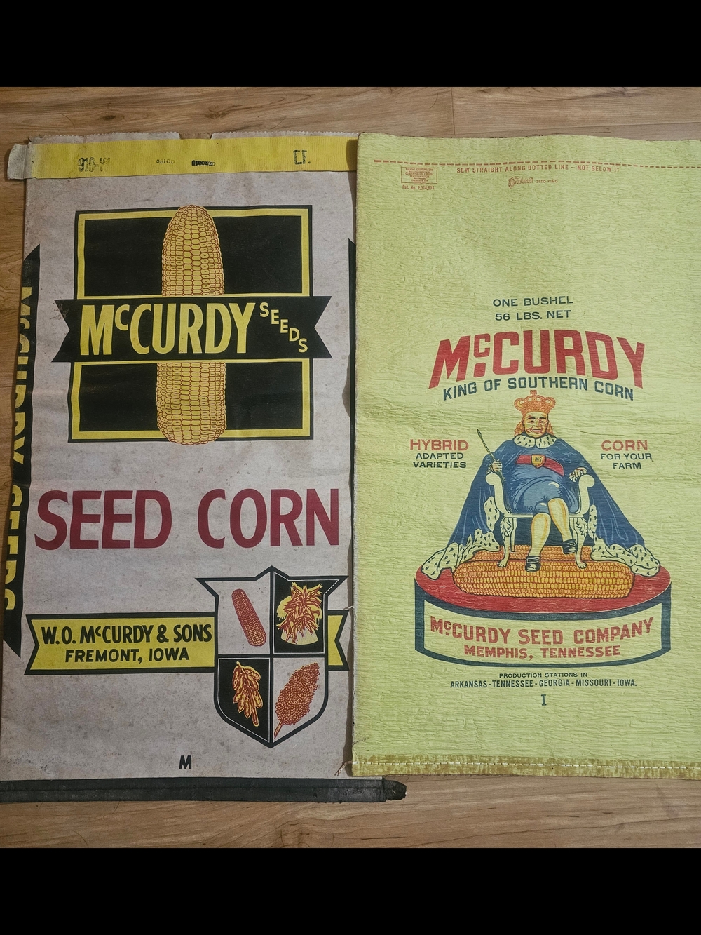 McCurdy Seed Corn Printed Grain Sacks